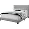 Monarch Specialties Bed, Queen Size, Platform, Bedroom, Frame, Upholstered, Linen Look, Wood Legs, Grey, Chrome I 5984Q - alternate 1